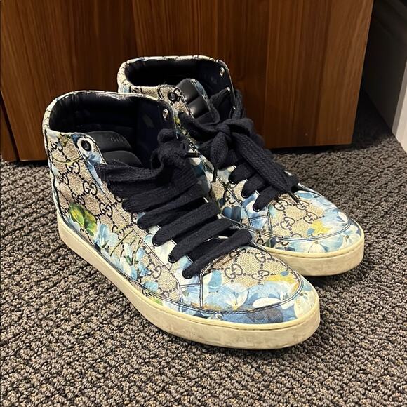 Gucci GG Supreme High 'Blooms Print - Blue' - Picture 1 of 8